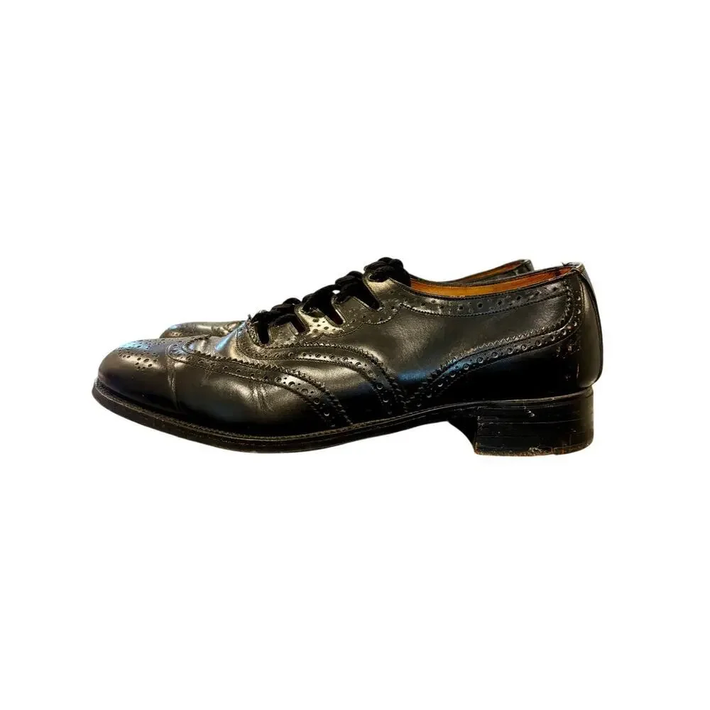 Kiltmaker Men's Ghillie Brogues Black Leather Wingtip Shoes UK 10 US 11